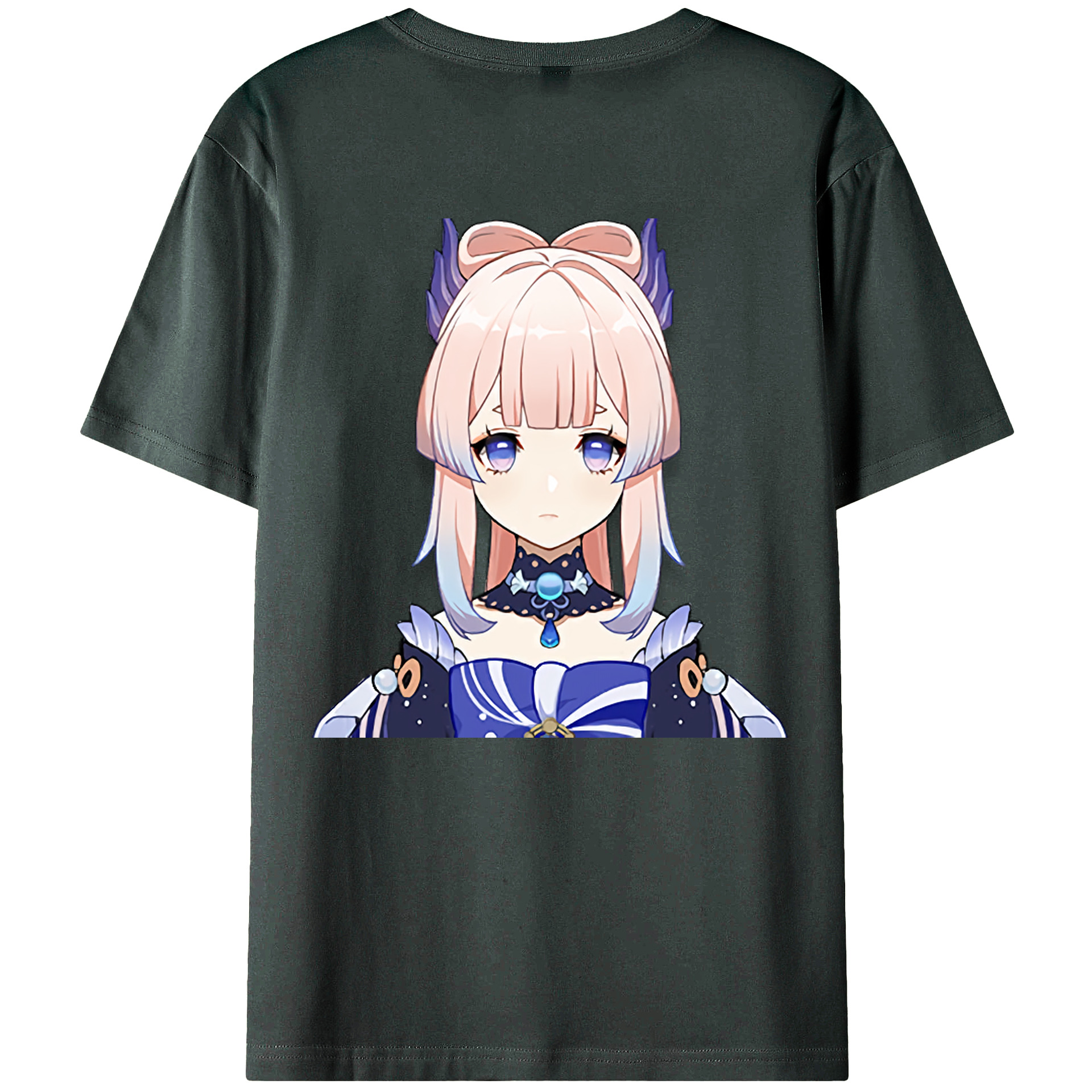 げんし神 珊瑚宮心海 サンゴノミヤ・ココミ genshin Sangonomiya Kokomi 綿100％ メンズ半袖Tシャツ（バックプリント） 通気性
